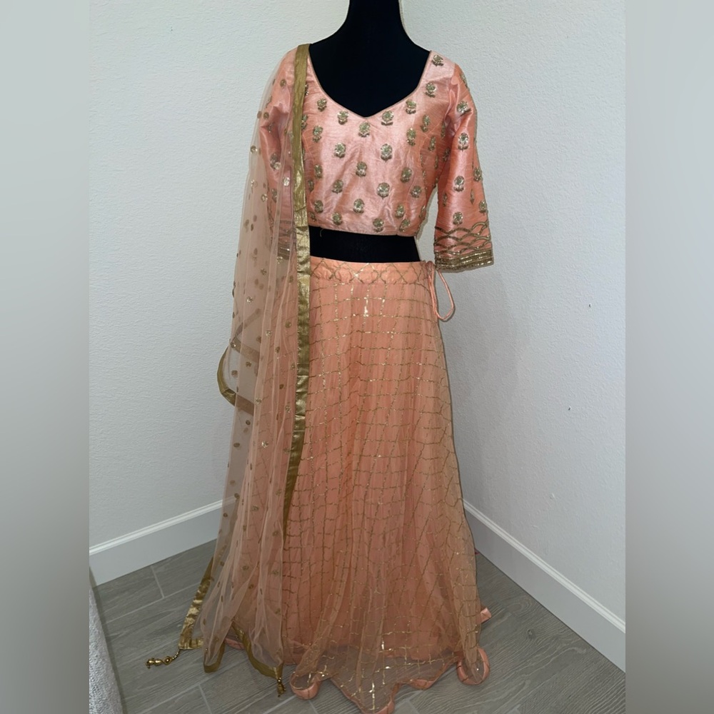 Brand new peach lengha
